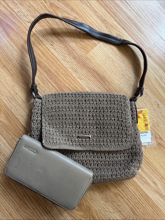 Rosetti Handbags - Rosetti Brown Crochet Shoulder Bag with Matching Wallet 🔅